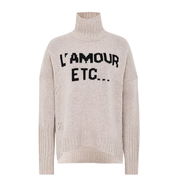 Zadig & Voltaire Sweaters - NWT ZADIG AND VOLTAIRE Beige
Merino Wool Alma L'Amour Oversized Sweater Size Sm